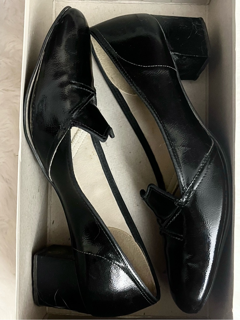 1960s Vintage Sears Black Leather Slip-on Loafers w/ Box